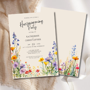 Invitation Fleur sauvage coloré Custom House Party