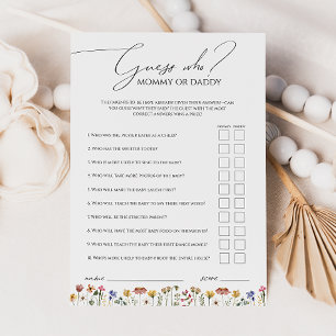 Invitation Fleur sauvage Coloré Devinez Qui Maman Ou Papa Car