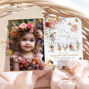Invitation Fleur sauvage coloré Fairy 2e anniversaire Photo