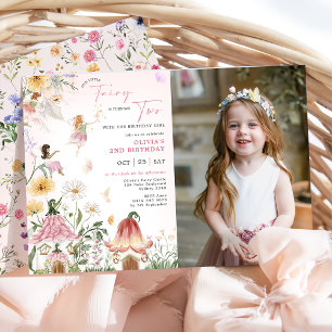 Invitation Fleur sauvage coloré Fairy 2e anniversaire Photo