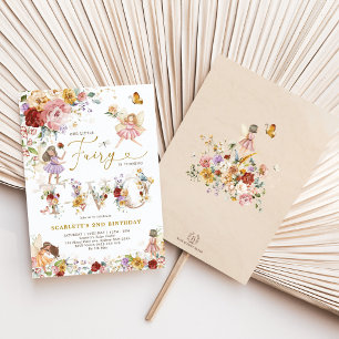 Invitation Fleur sauvage coloré Fairy Princesse 2e anniversai