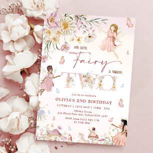 Invitation Fleur sauvage coloré Fairy Princesse 2e anniversai