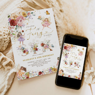 Invitation Fleur sauvage coloré Fairy Princesse 6e anniversai