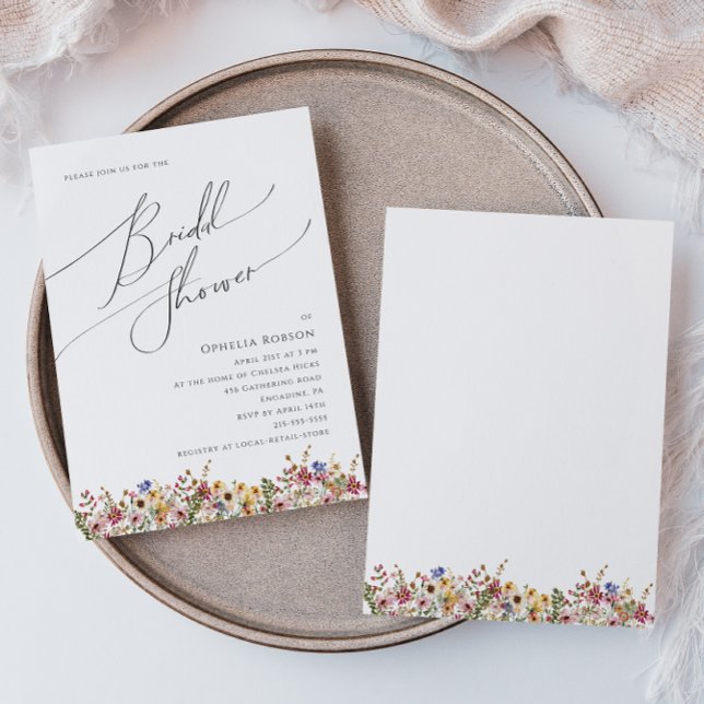 Invitation Fleur sauvage coloré | Fête des mariées de champ (Créateur téléchargé)