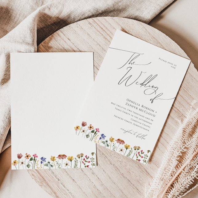 Invitation Fleur sauvage coloré | Le Mariage de (Créateur téléchargé)