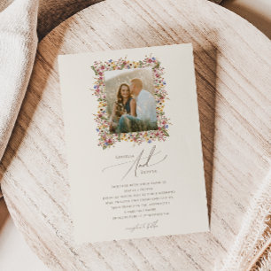 Invitation Fleur sauvage coloré   Meadow Photo Mariage