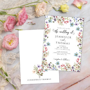 Invitation Fleur sauvage coloré Moderne Rustique Garden Maria