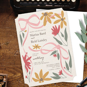 Invitation Fleur sauvage Coquette Mariage