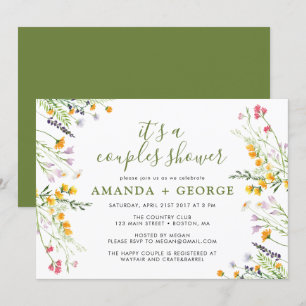 Invitation Fleur sauvage Couple douche