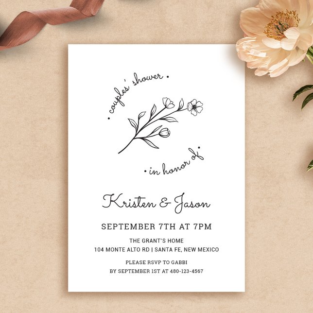 Invitation fleur sauvage Couples Douche (Wildflower Couples Shower Invitation by Fiesta Valley Print)