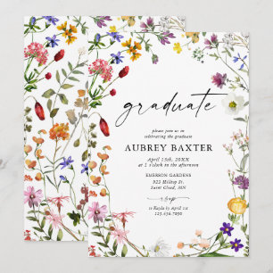 Invitation Fleur sauvage d'aquarelle