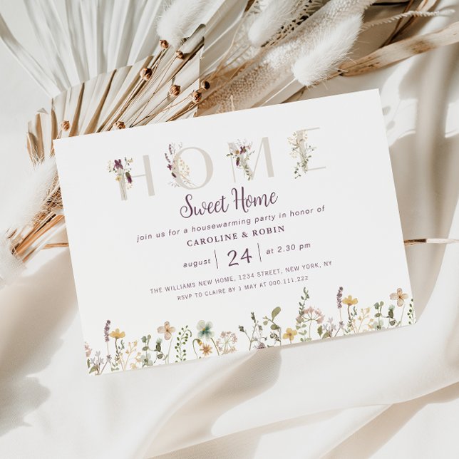 Invitation fleur sauvage d'aquarelle (Créateur téléchargé)