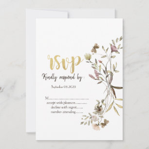 Invitation Fleur sauvage d'aquarelle de Whimsical Meadow RSVP