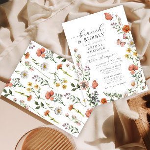 Invitation Fleur sauvage d'aquarelle d'été Fête des mariées B