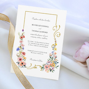 Invitation Fleur sauvage d'aquarelle Mariage d'été du printem