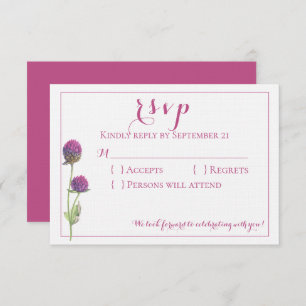 Invitation Fleur sauvage d'aquarelle rose mariage floral RSVP