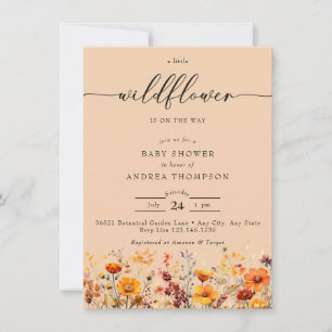 Invitation Fleur Sauvage d'Automne   Baby Shower Floral