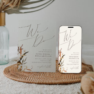 Invitation Fleur sauvage d'automne Boho   Beige Nous faisons 