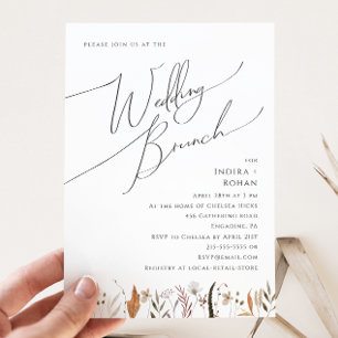 Invitation Fleur sauvage d'automne Boho   Brunch Mariage