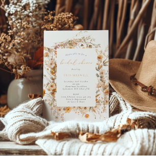 Invitation Fleur sauvage d'automne   Boho Fête des mariées