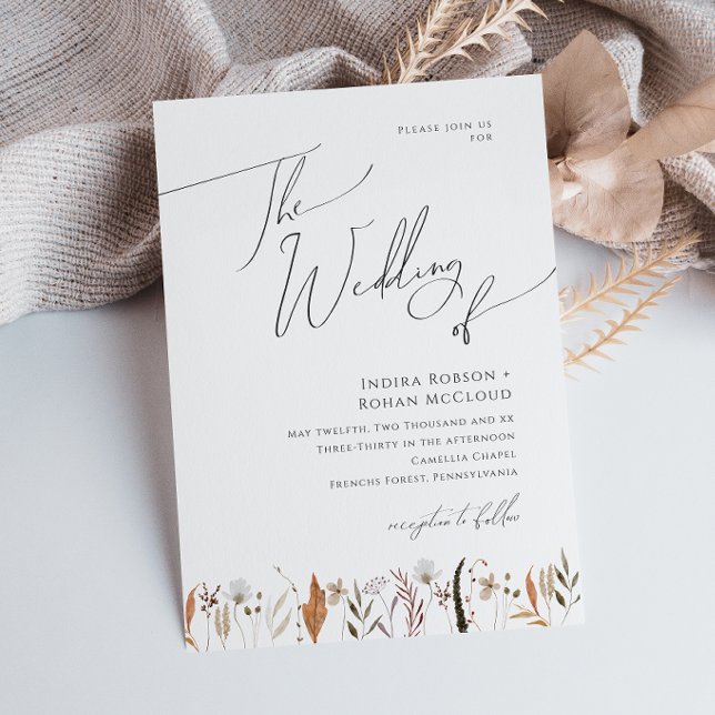 Invitation Fleur sauvage d'automne Boho | Le Mariage de (Créateur téléchargé)