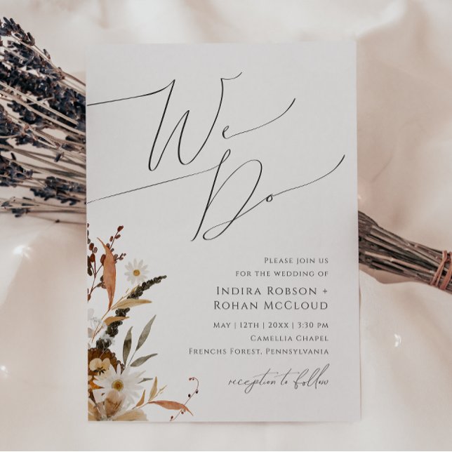 Invitation Fleur sauvage d'automne Boho | Nous faisons Mariag (Créateur téléchargé)