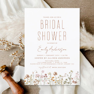 Invitation Fleur sauvage de Boho moderne douche nu