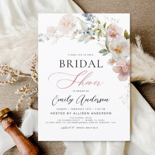 Invitation Fleur sauvage de Boho moderne douche nu