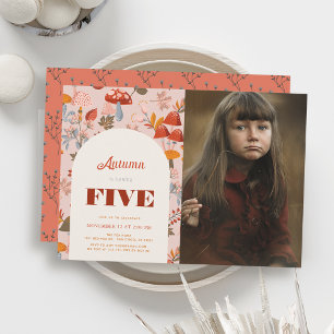 Invitation Fleur sauvage de champignons d'automne Anniversair