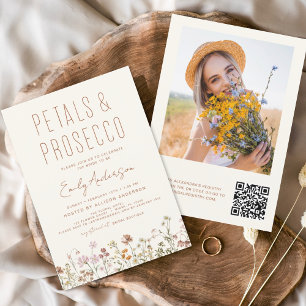 Invitation Fleur sauvage de code QR - Pétales et Fêtes des ma