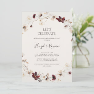 Invitation Fleur sauvage de Cuivre Bourgogne Beige Fêtons