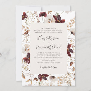 Invitation Fleur sauvage de Cuivre Bourgogne   Mariage tradit