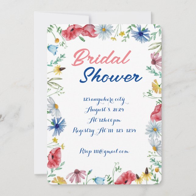 INVITATION fleur sauvage DE DOUCHE BRIDAL (Devant)