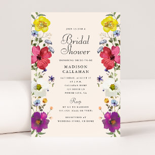 Invitation fleur sauvage de douche nuptiale