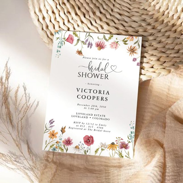 Invitation fleur sauvage de douche nuptiale (Créateur téléchargé)
