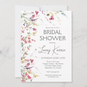 Invitation fleur sauvage de douche nuptiale, Boho