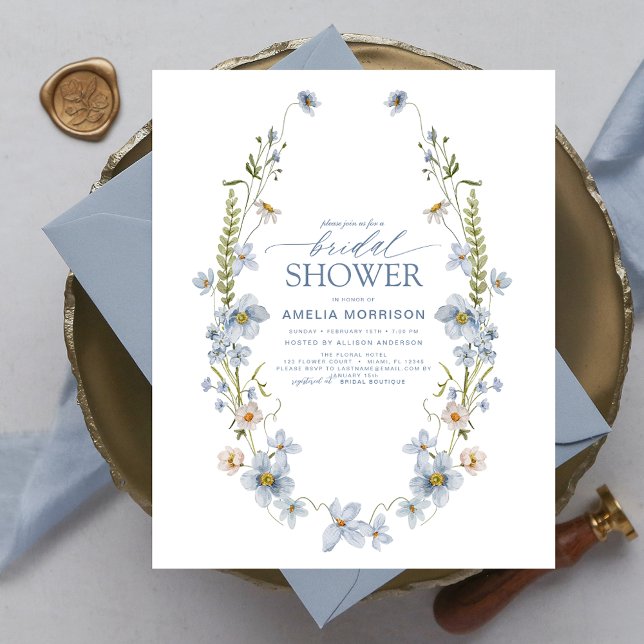 Invitation Fleur sauvage de douche nuptiale Budget (Créateur téléchargé)