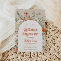 Invitation fleur sauvage de douche nuptiale | Mari