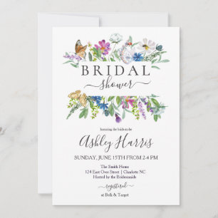 Invitation fleur sauvage de douche nuptiale, Papil