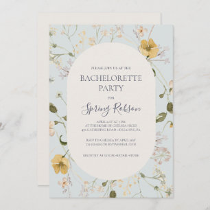 Invitation Fleur sauvage de printemps Bachelorette bleu cla