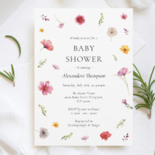 Invitation Fleur sauvage de printemps bébé dans le Baby showe