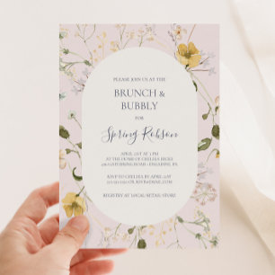 Invitation Fleur sauvage de printemps   Brunch et douche mous