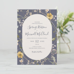Invitation Fleur sauvage de printemps Dusty violet tout en un