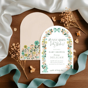 Invitation Fleur sauvage de printemps Easter Bunny Baby showe