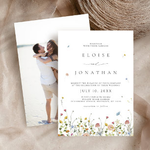 Invitation Fleur sauvage de printemps Jardin Floral Boho Phot