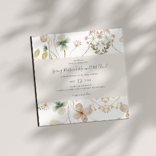 Invitation Fleur sauvage de printemps   Mariage Carré blanc