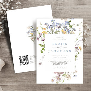Invitation Fleur sauvage de printemps Meadow Garden Code QR M