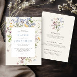 Invitation Fleur sauvage de printemps Meadow Garden Détails M<br><div class="desc">Venez profiter de la beauté de la nature lors de votre journée spéciale avec nos délicieuses invitations à un mariage d'aquarelle fleur sauvage. Élégant, unique, et fleurissant d'amour. Utilisez les champs de texte pour personnaliser la carte avec votre propre libellé et détails. Si vous souhaitez modifier le style de police,...</div>