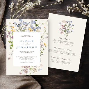 Invitation Fleur sauvage de printemps Meadow Garden Détails M