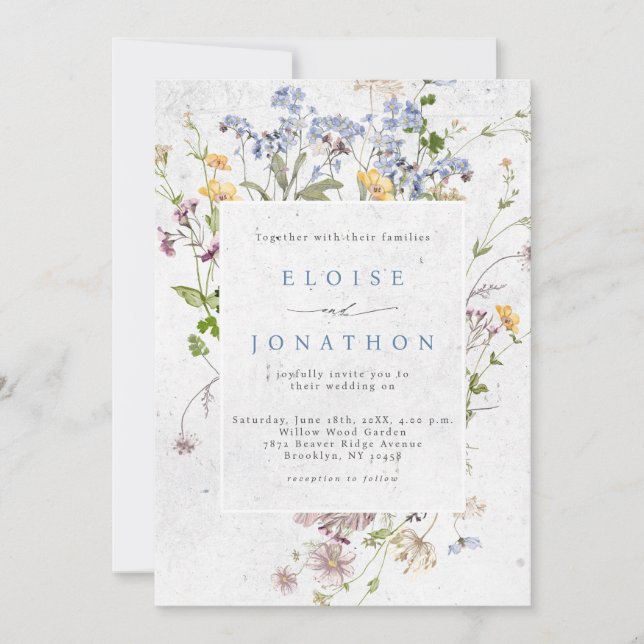 Invitation Fleur sauvage de printemps Meadow Garden QR Code M (Devant)